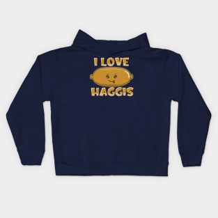 I Love Haggis - Kawaii Scottish Haggis Kids Hoodie